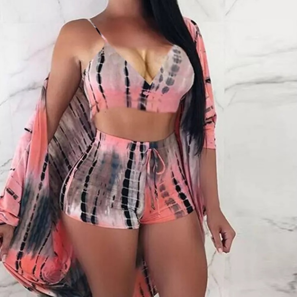 CropTops High Waist Gradient Shorts sexy Two Piece